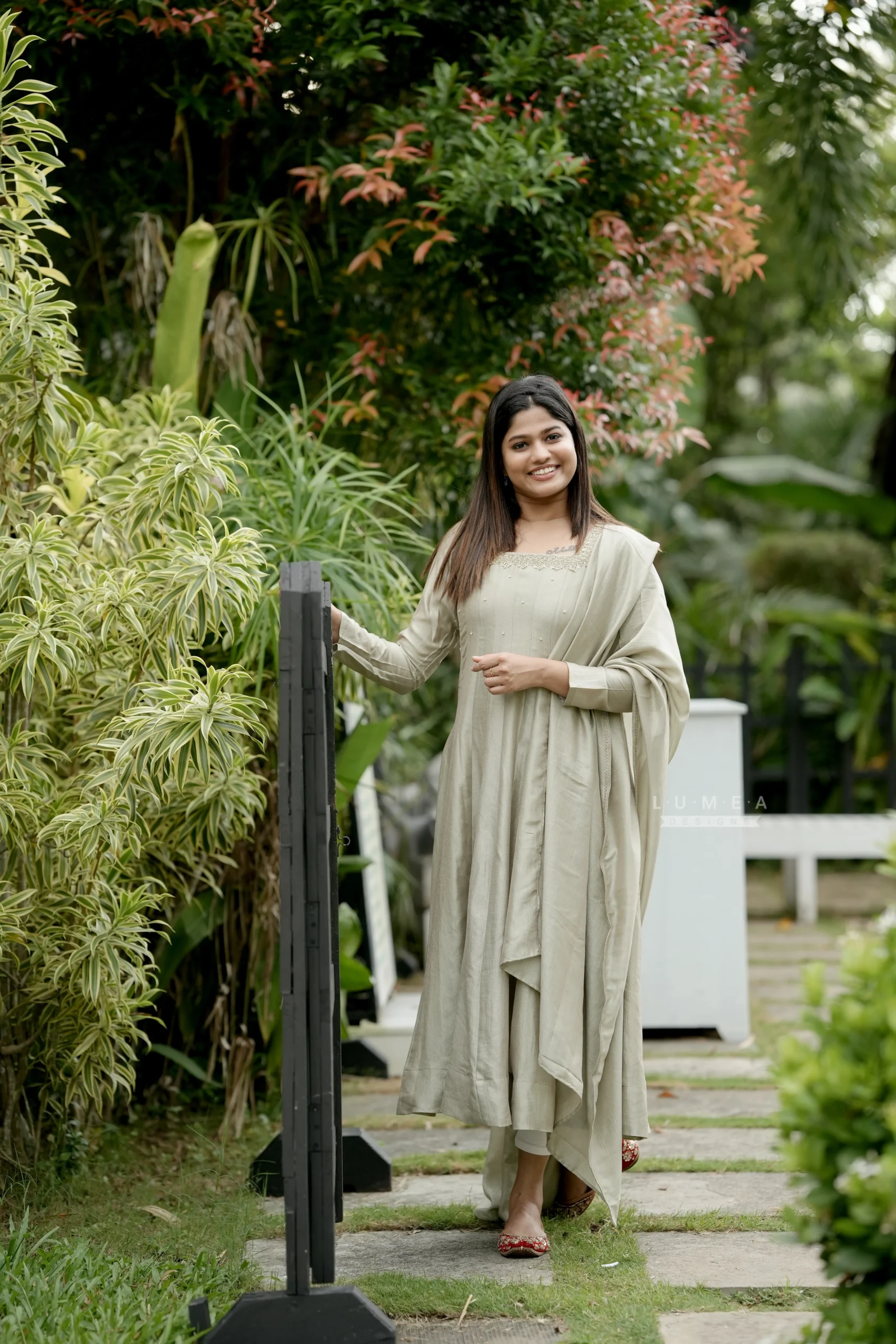 Handworked Panel Cut Kurta with Dupatta
