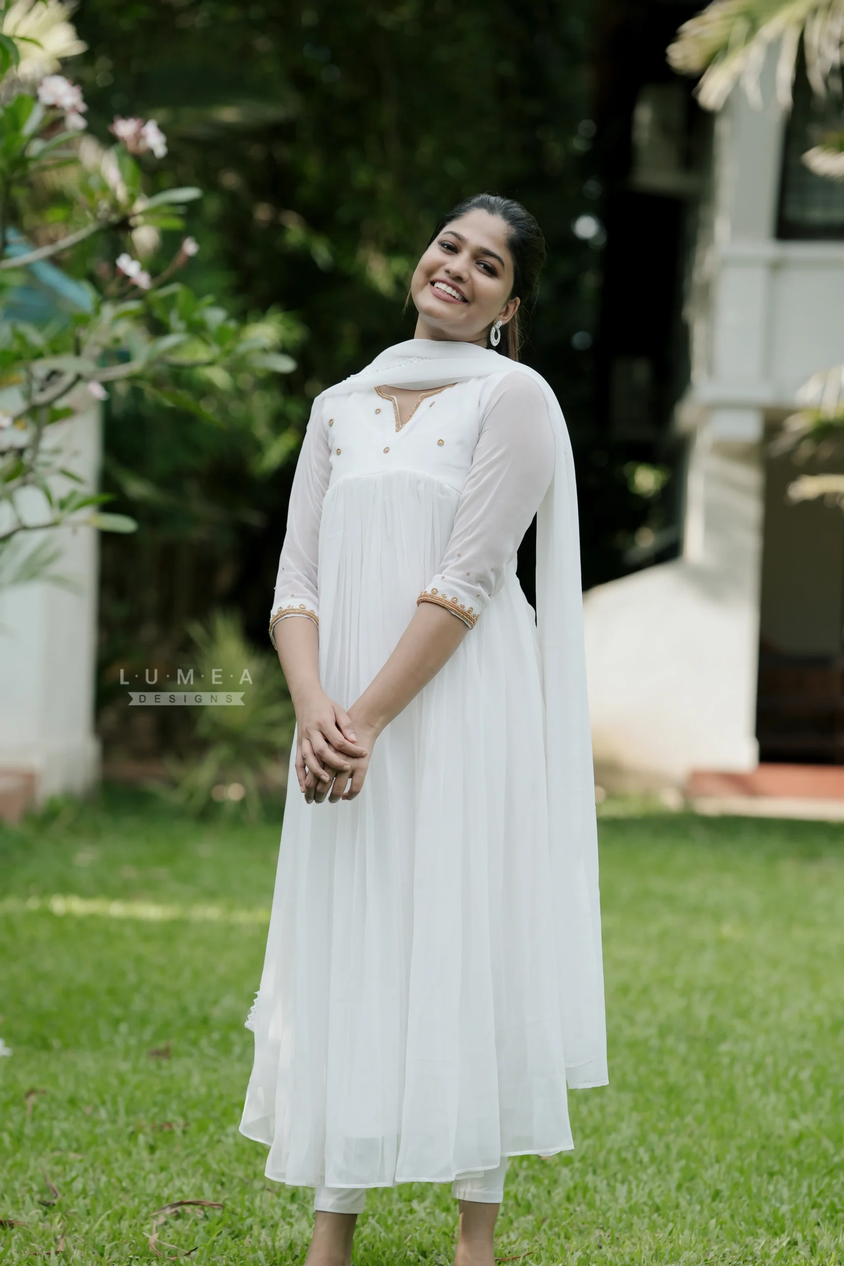 Handworked Pleated Kurta with Dupatta