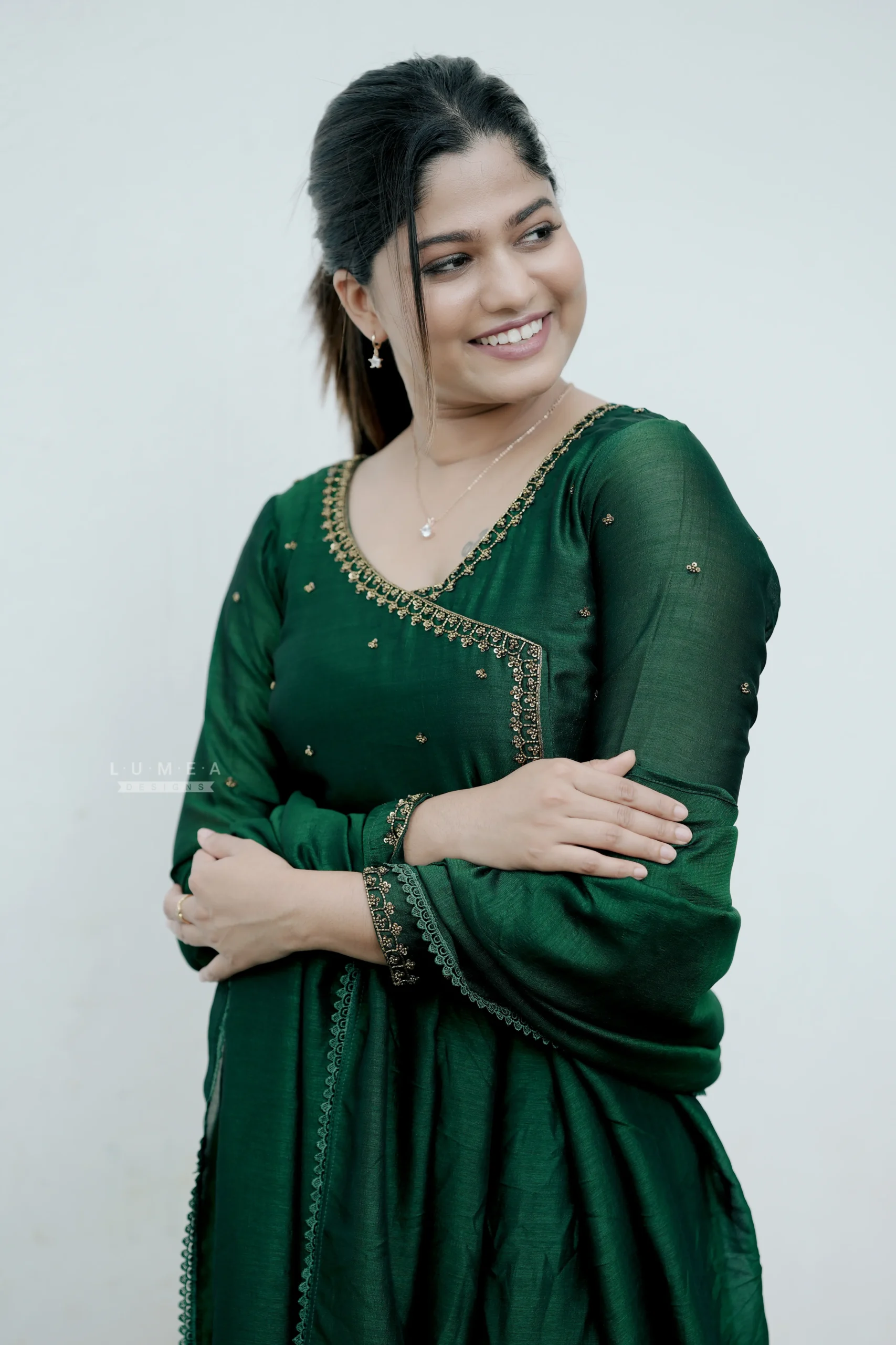 Handworked Panel Cut Kurta with Dupatta