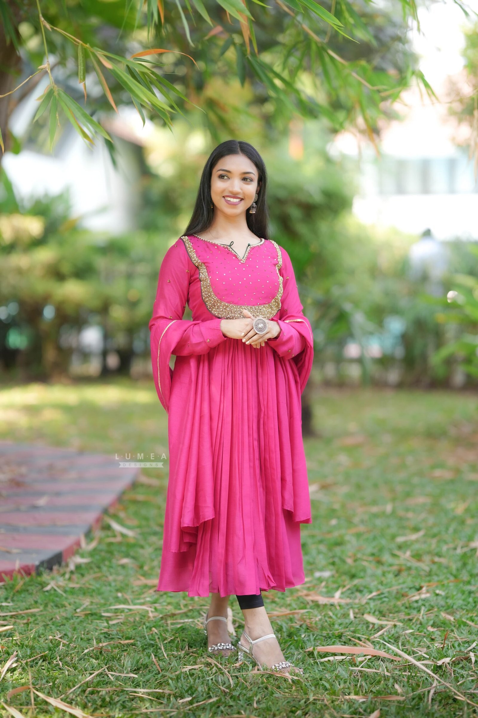 Handworked Panel Cut Kurta with Dupatta